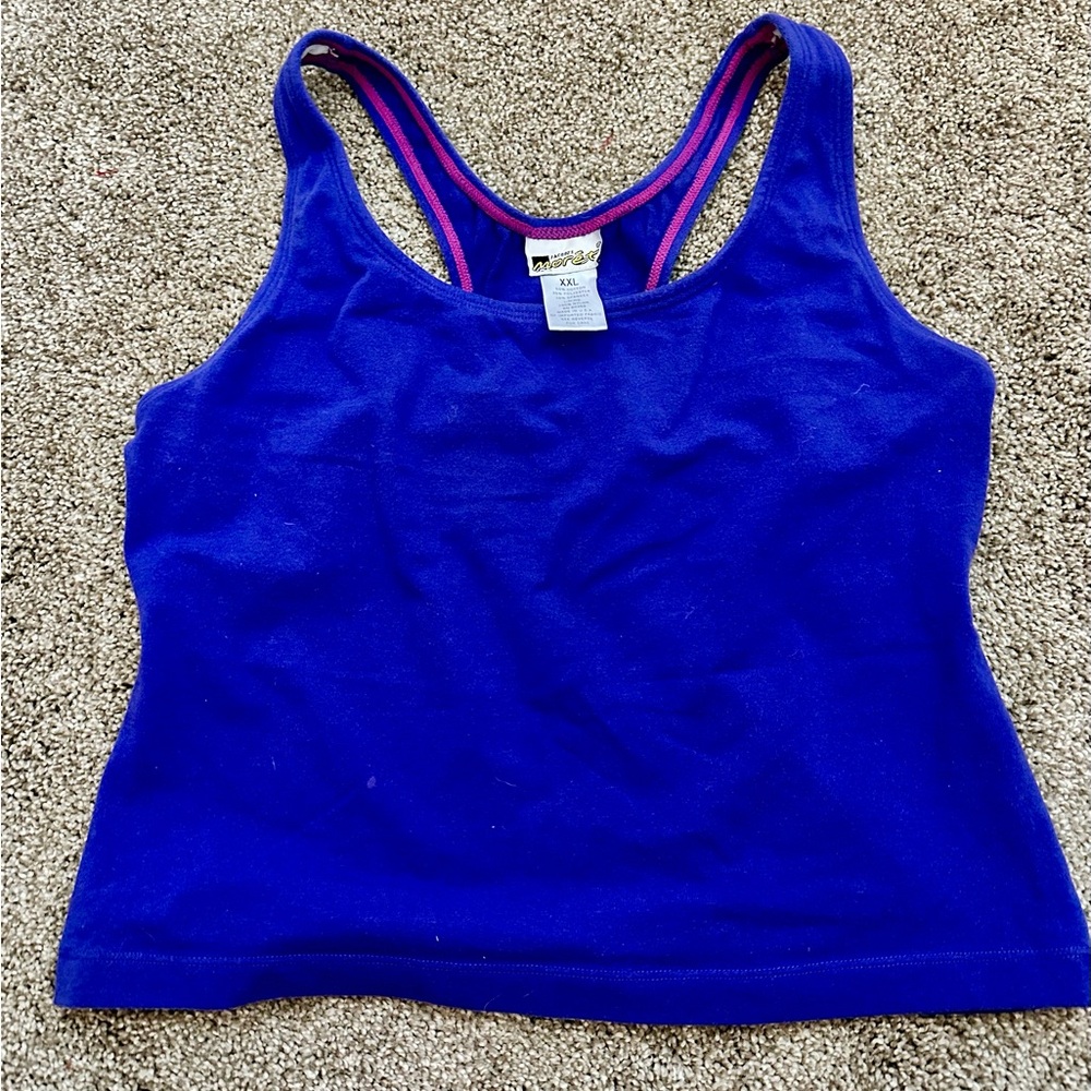 Jacques Moret Purple Tank Top with Pink Trim